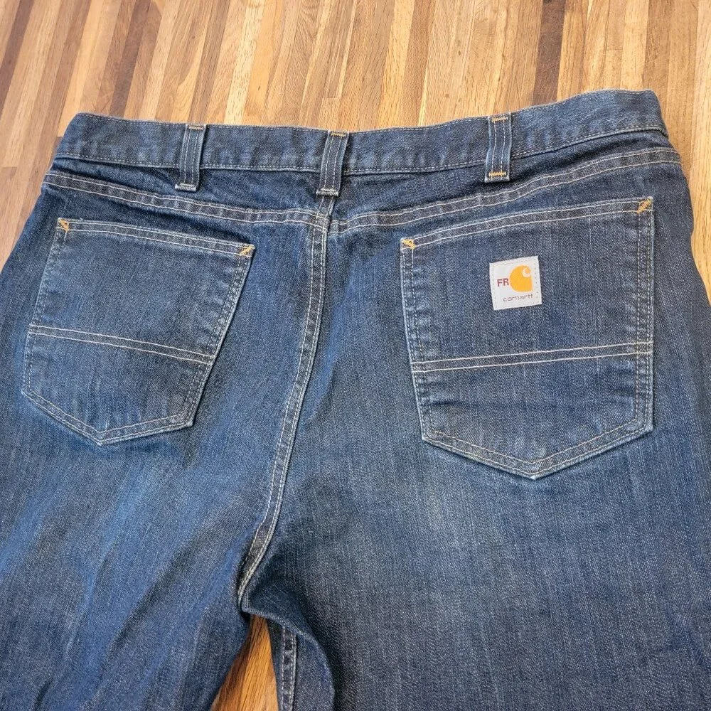 Men's Carhartt CAT2 2112 Relaxed Fit Flame Resistant Denim Blue Jeans